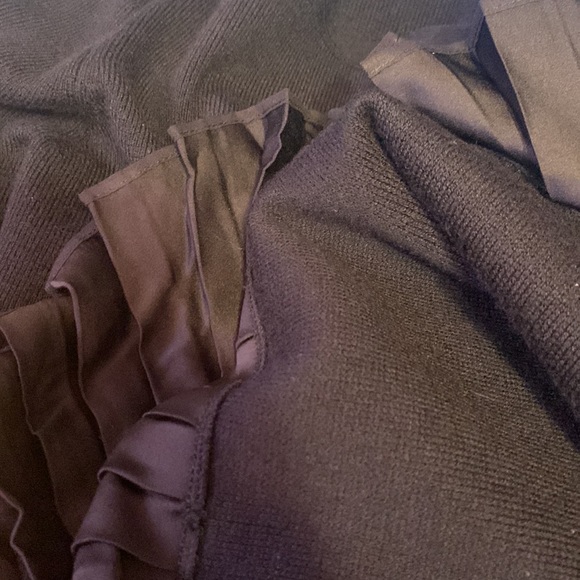 Ann Taylor Black Pleated Hemline Fit & Flare Sweater Dress - Picture 14 of 14